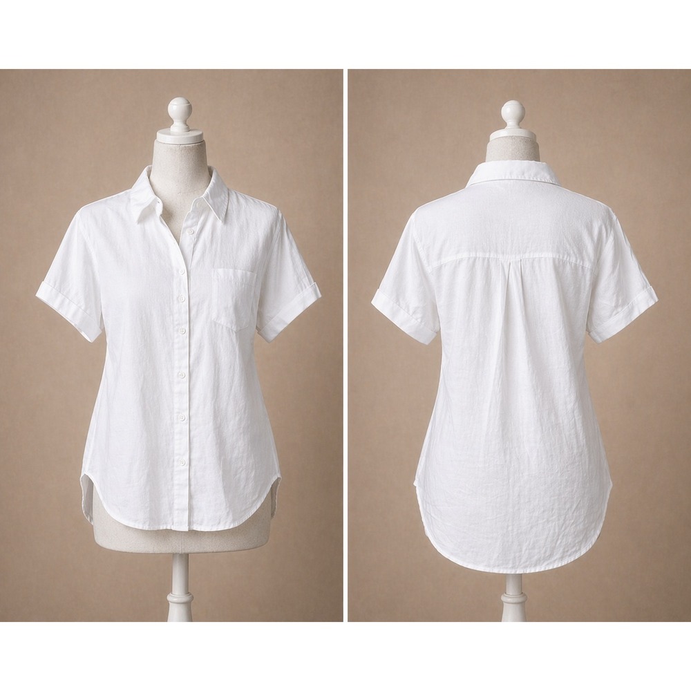 APRAW White Button Down XS Cotton Clean Girl Minimalist Capsule Wardrobe Shirt